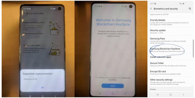 三星Galaxy S10内置加密货币硬钱包，最新曝光将支持BTC和ETH（srn货币资讯）