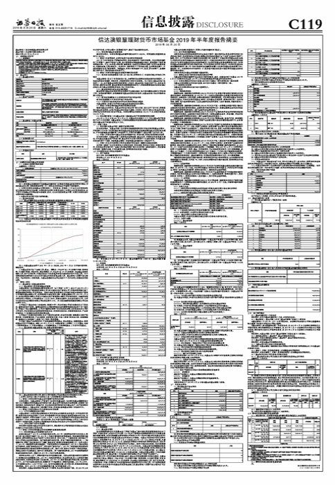 信达澳银慧理财货币市场基金2019年半年度报告摘要（黄晖货币资讯）